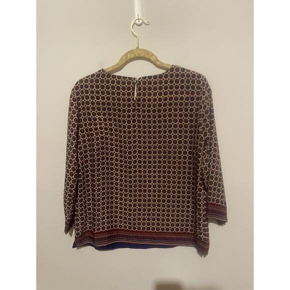 Cynthia Rowley Size Medium Geometric Print Shirt Top Blouse Boho Casual Career - Picture 4 of 5